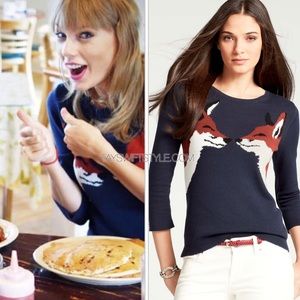 Ann Taylor fox sweater 3/4 sleeves
